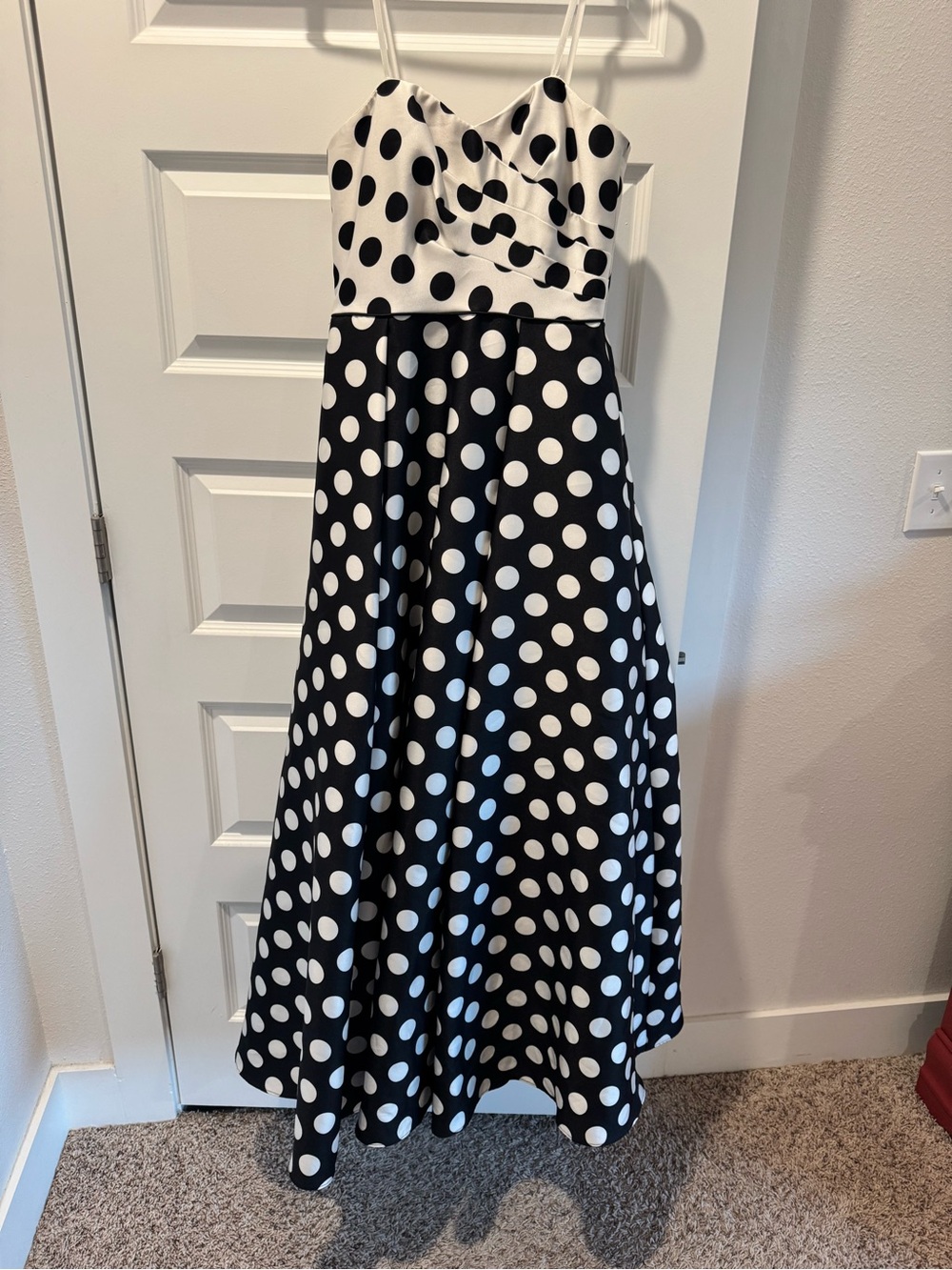 Polka Dot Strapless Maxi Dress